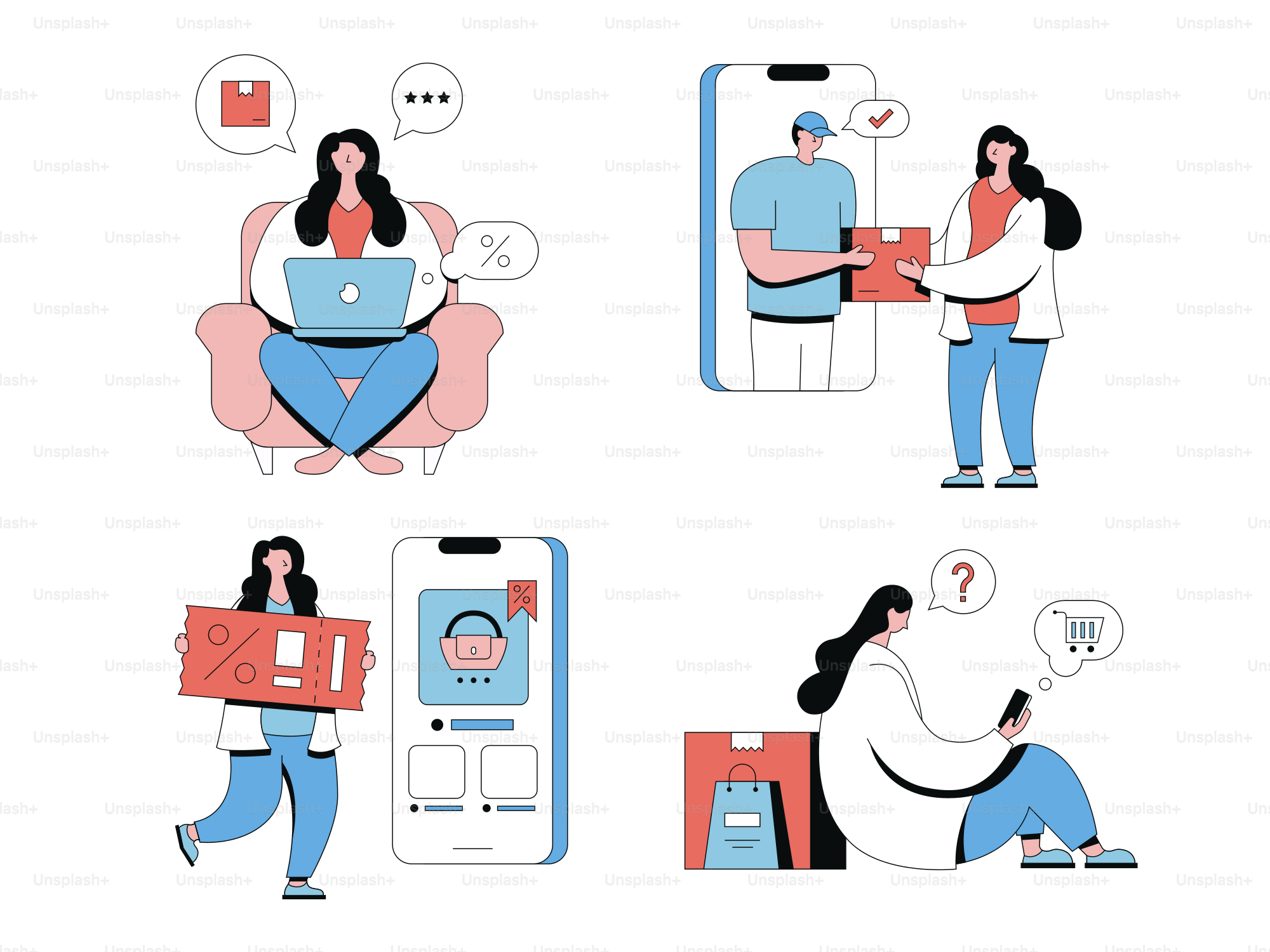 A woman sitting on a couch with a laptop in her lap