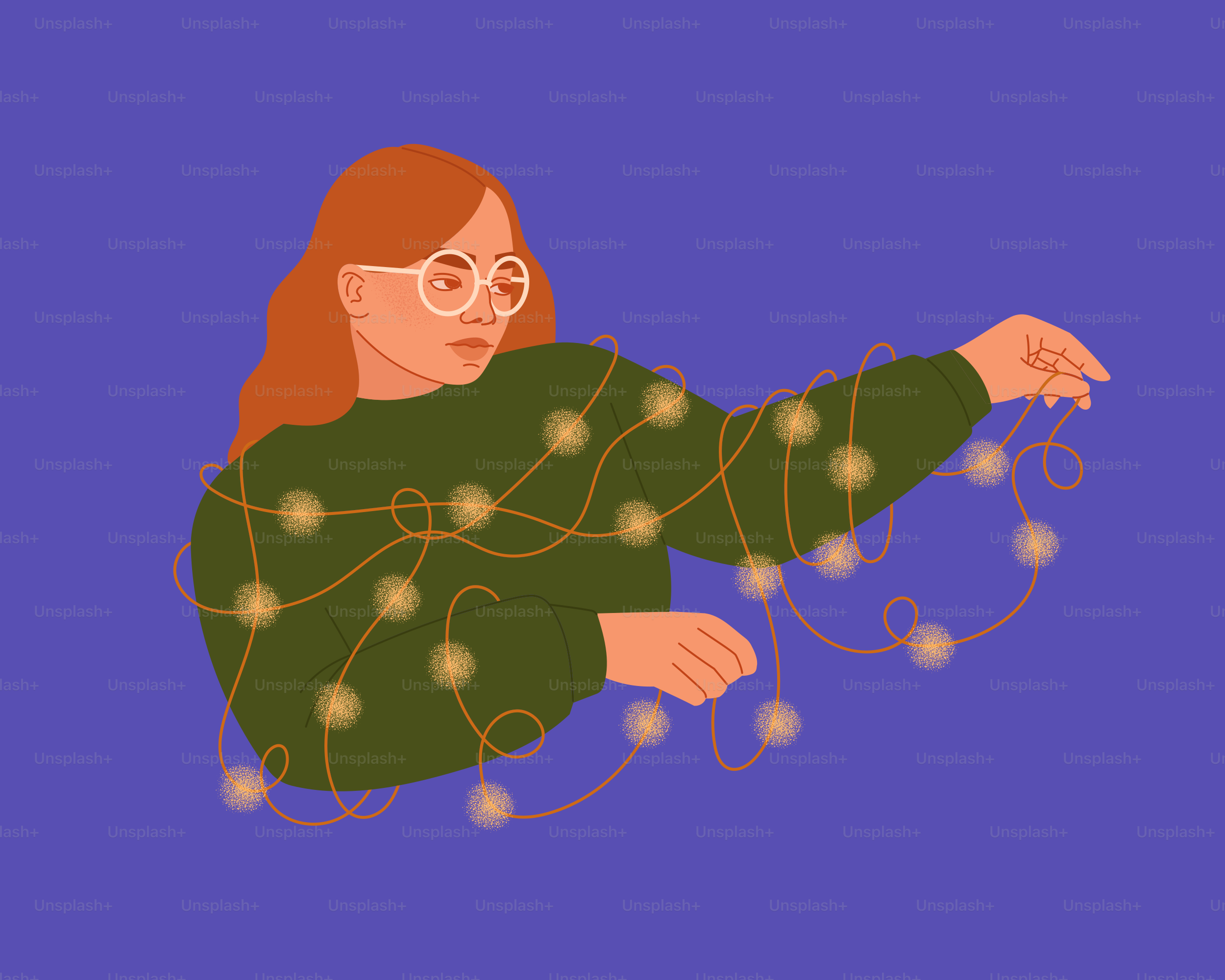 A woman with glasses and a green sweater