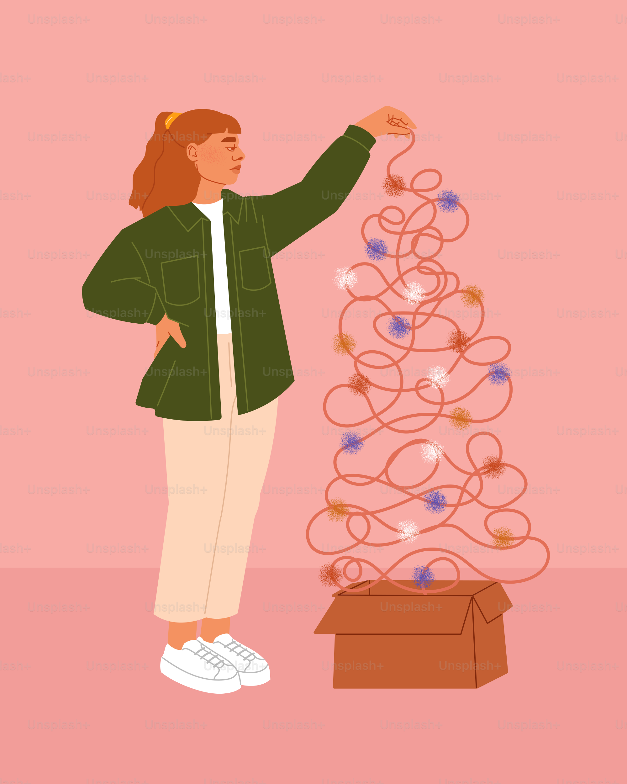A woman standing next to a christmas tree