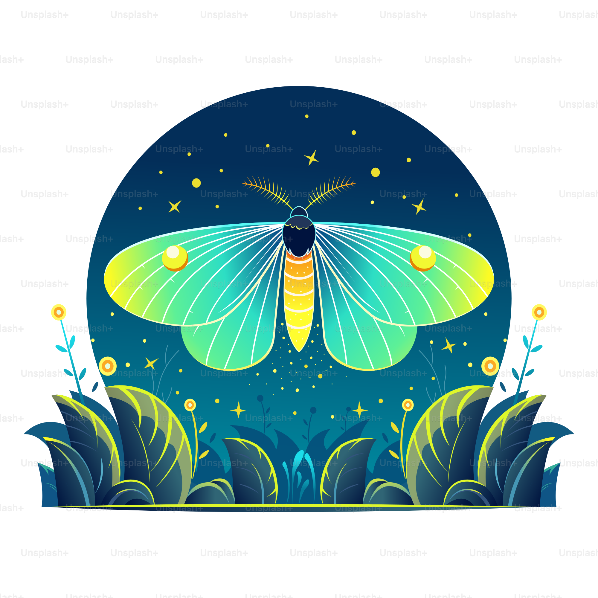 A blue and yellow butterfly sitting on top of a plant