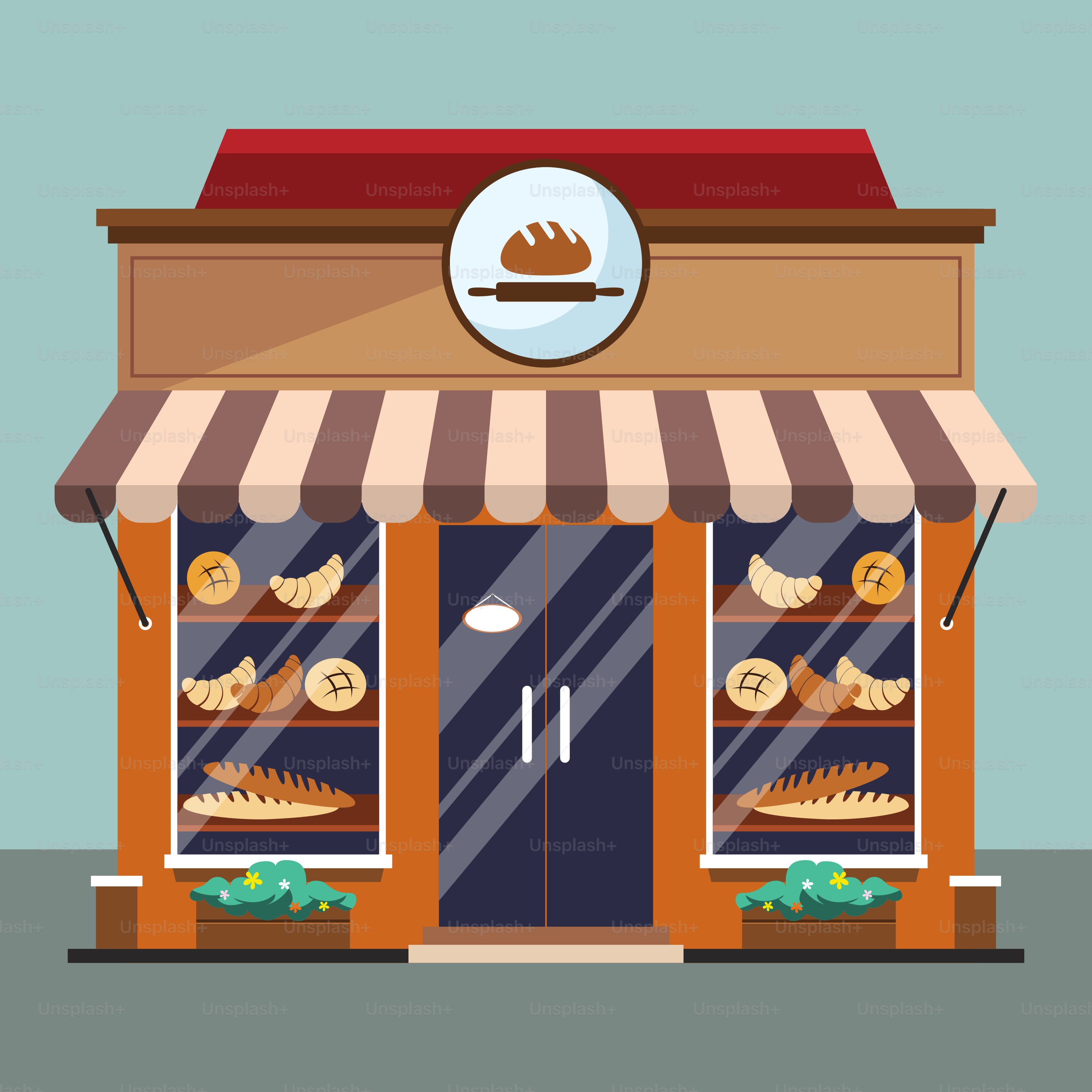 A store front with a bunch of bread in it