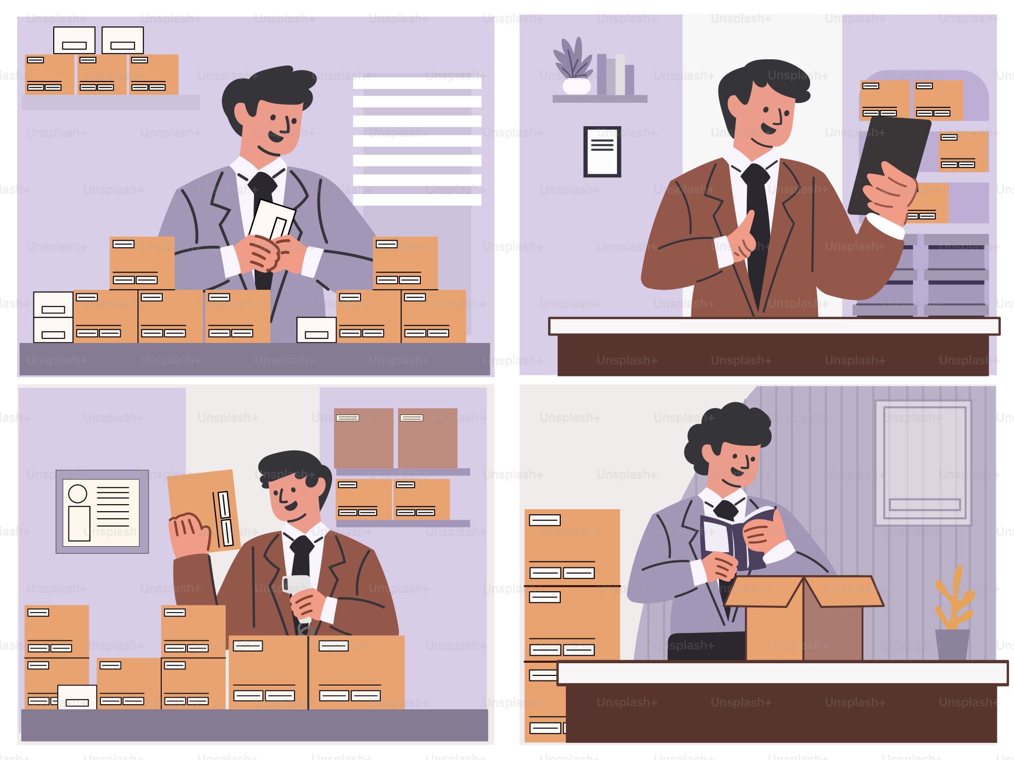 Un hombre con traje sostiene una caja