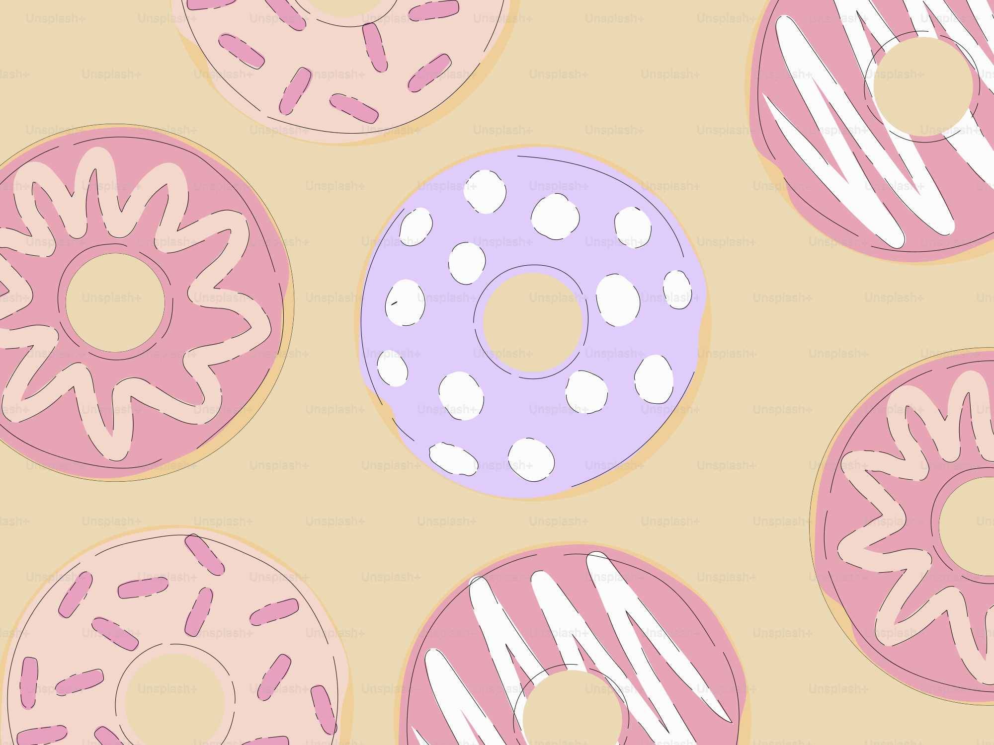 Ein Haufen Donuts, die auf einem Tisch stehen