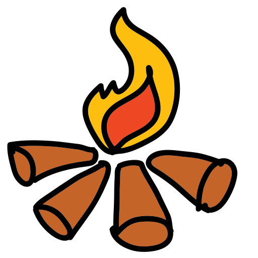 Un dessin d’un feu d’où sortent des flammes