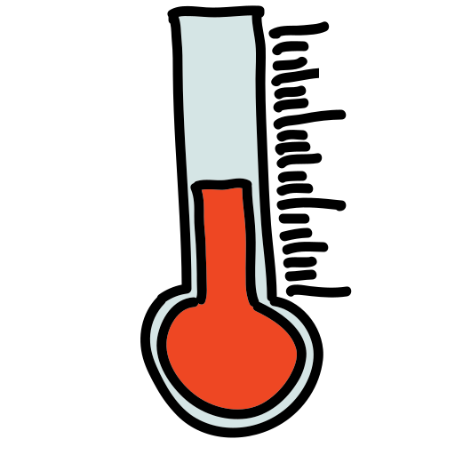 A thermometer with a red liquid inside of it