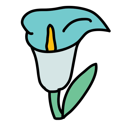 A blue flower with a yellow stamen