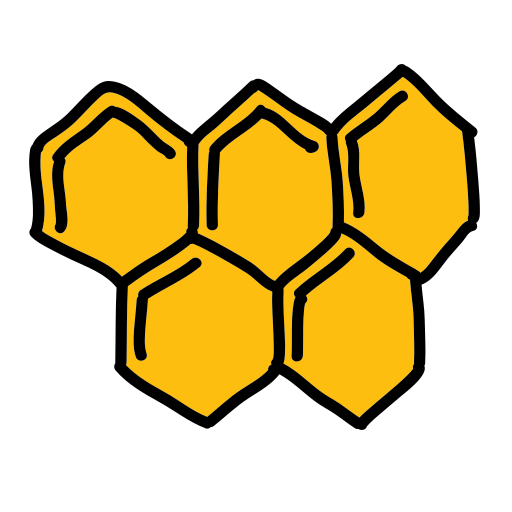 A bunch of yellow hexagonals sitting on top of each other