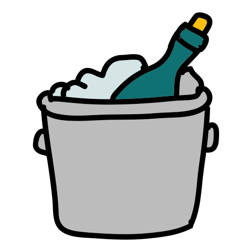 A bottle of wine in a trash can