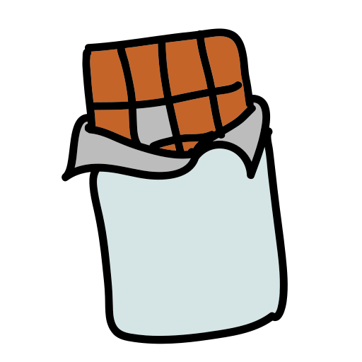 A picture of a chocolate bar in a bag