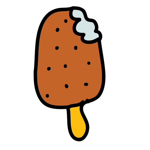 A cartoon ice cream on a stick