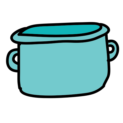A blue pot sitting on top of a white table