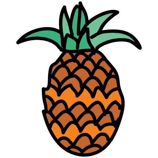 A drawing of a pineapple on a white background