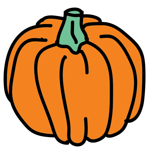 A drawing of a pumpkin on a white background