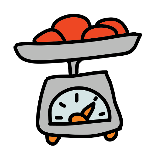 A scale with oranges on top of it