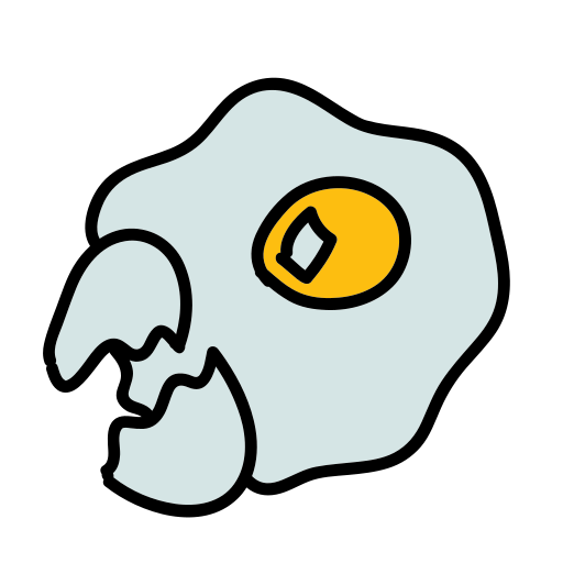 A fried egg with a fried egg in the middle