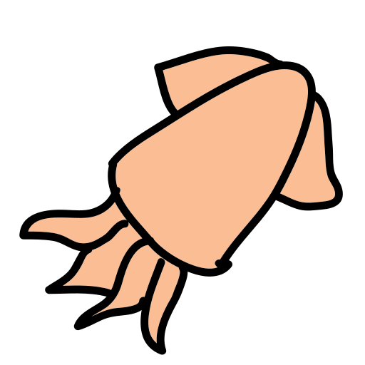 A drawing of a fish on a white background
