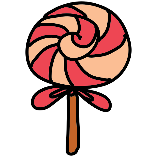 Ein rot-weißer Lutscher am Stiel