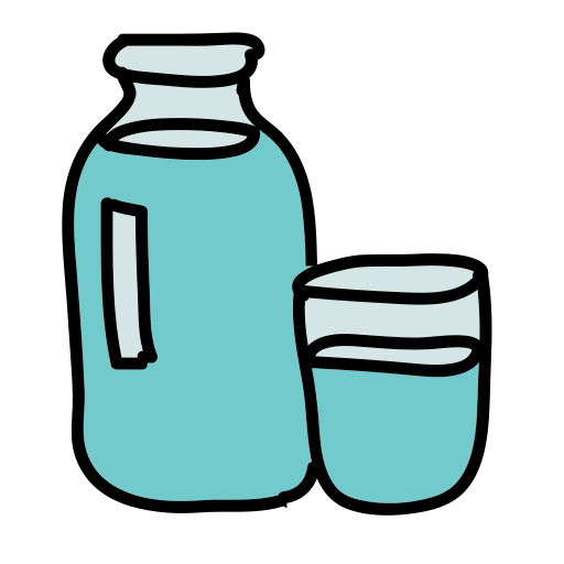 A bottle of water and a glass of water