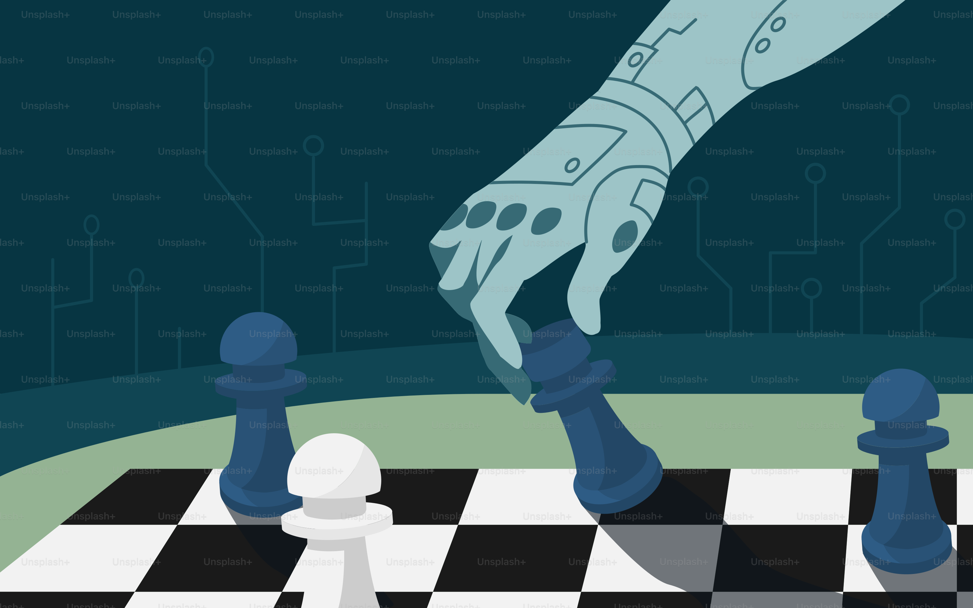 A hand that is on top of a chess board