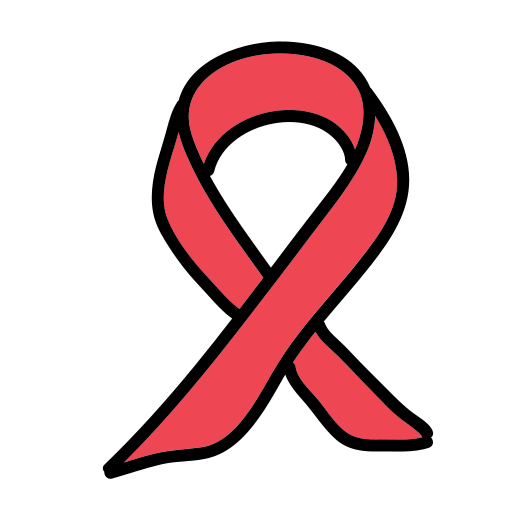 A red ribbon on a white background