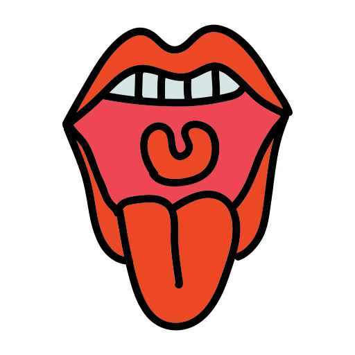 Um lábio vermelho com uma língua saindo dele