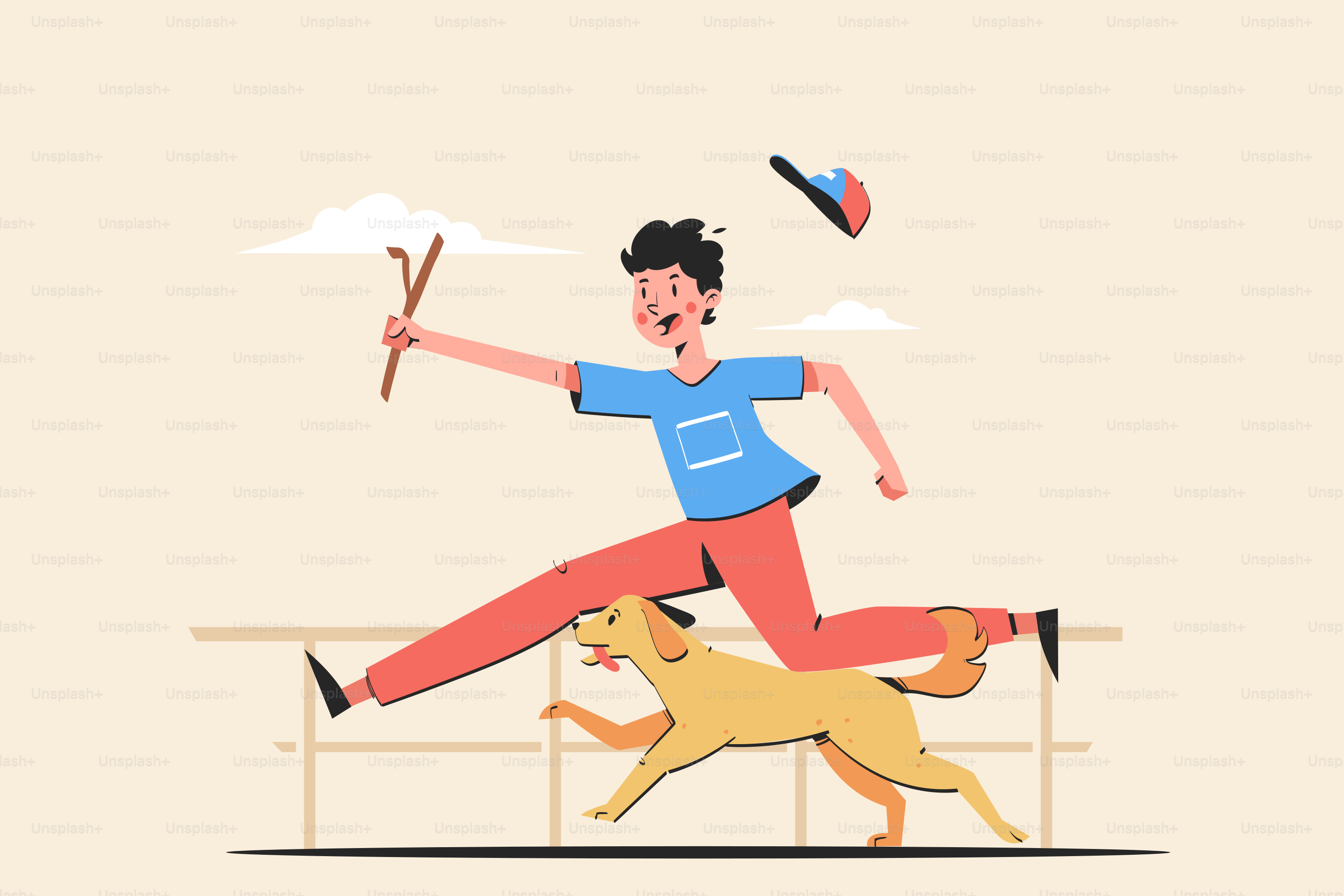 A man running with a dog on a leash