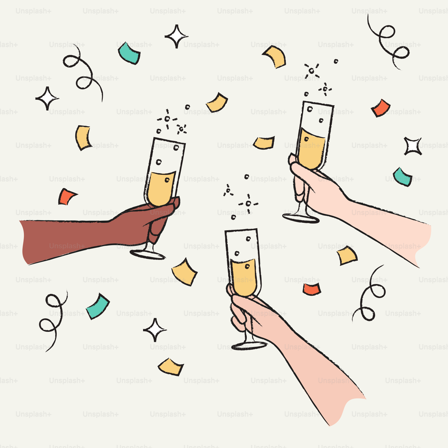 A couple of people holding glasses of champagne