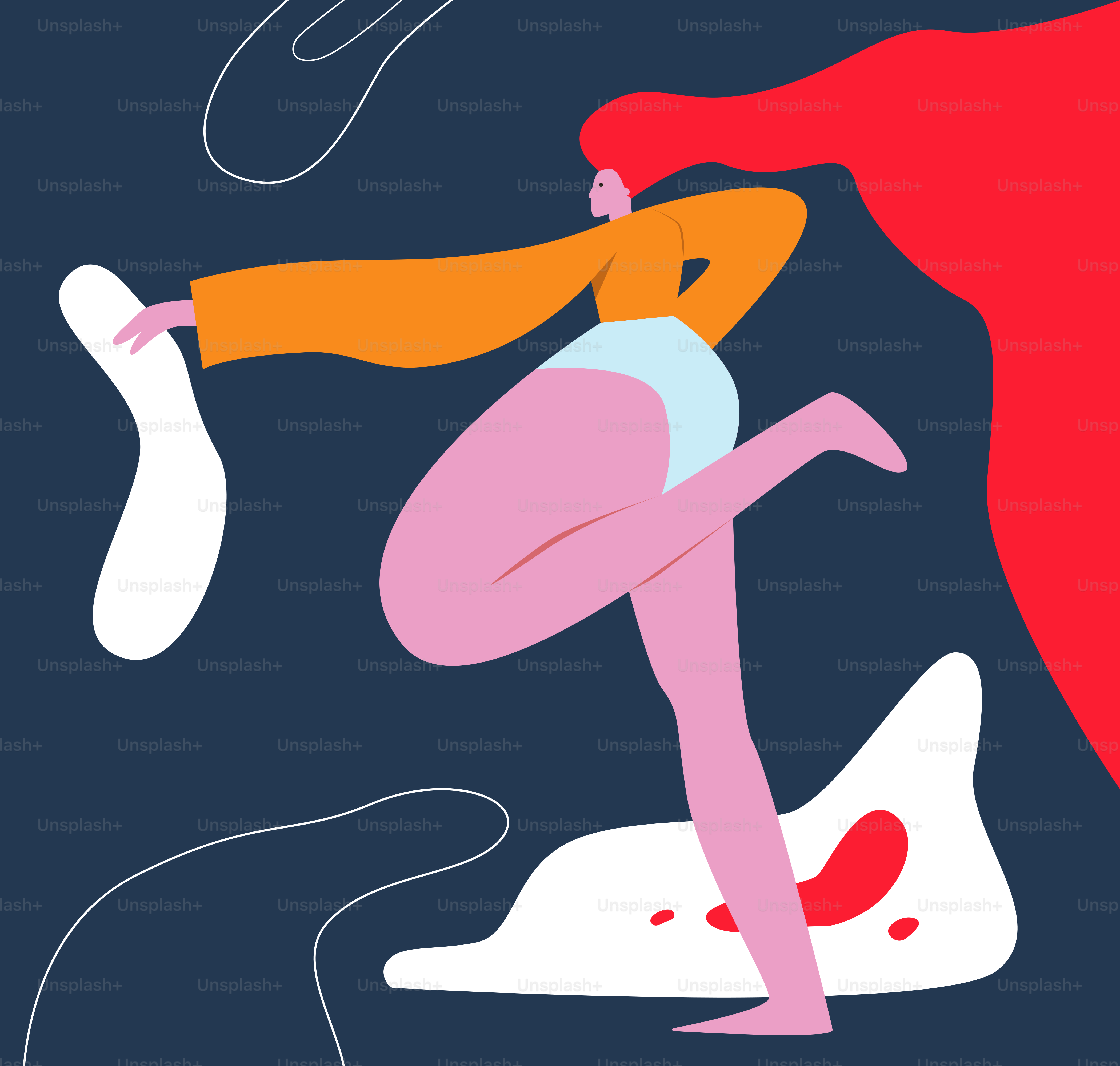 A woman is doing a trick on a skateboard