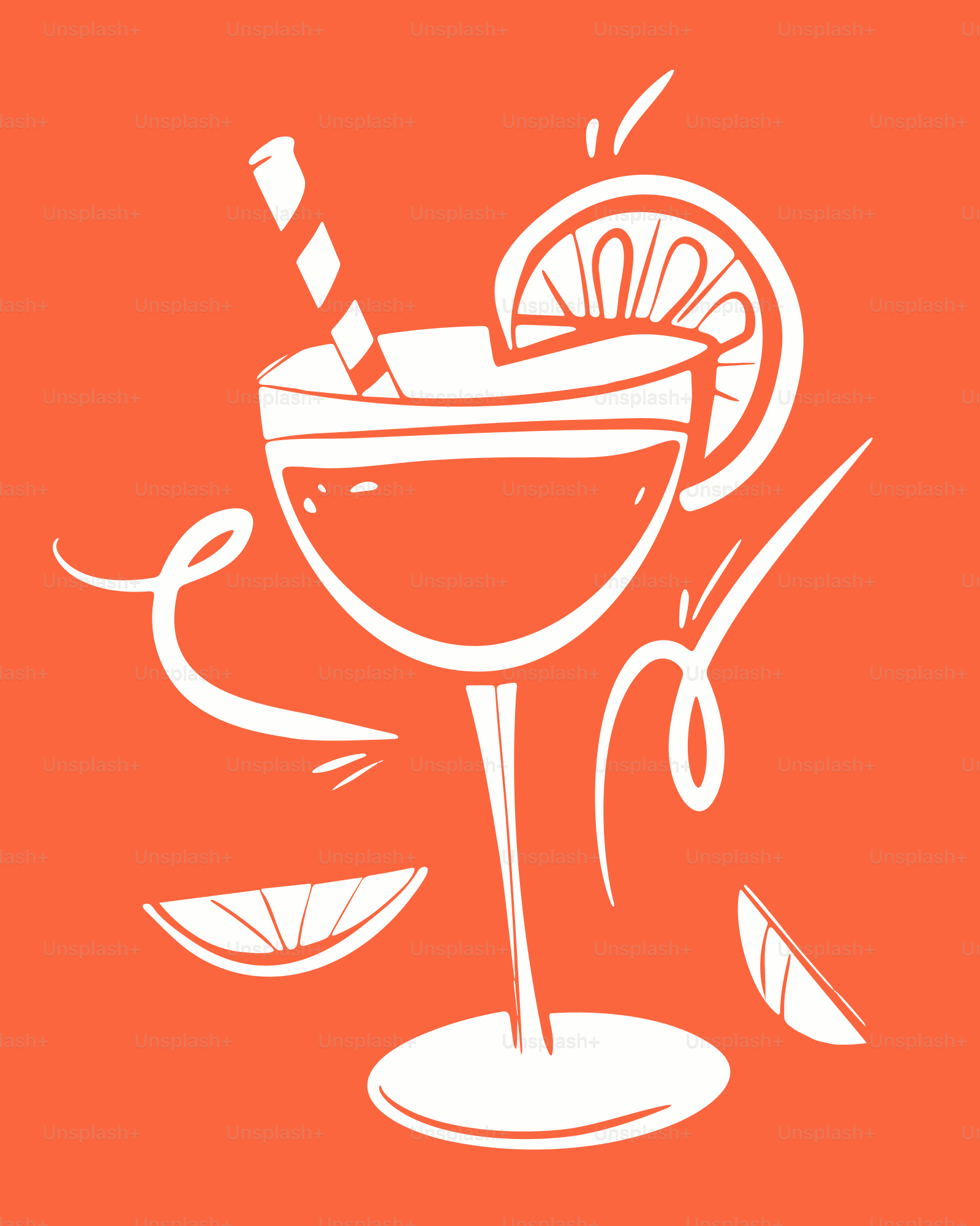 Una copa de vino con una rodaja de naranja