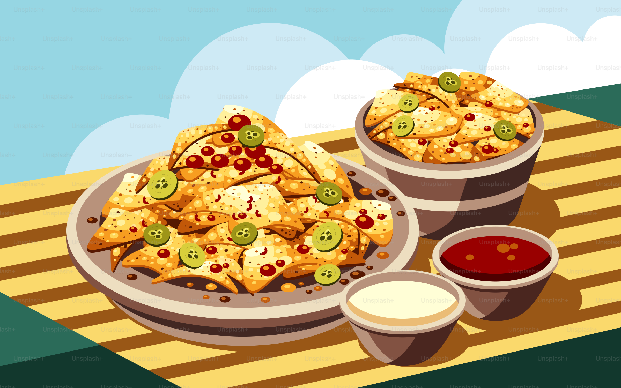 A plate of food sitting on top of a table