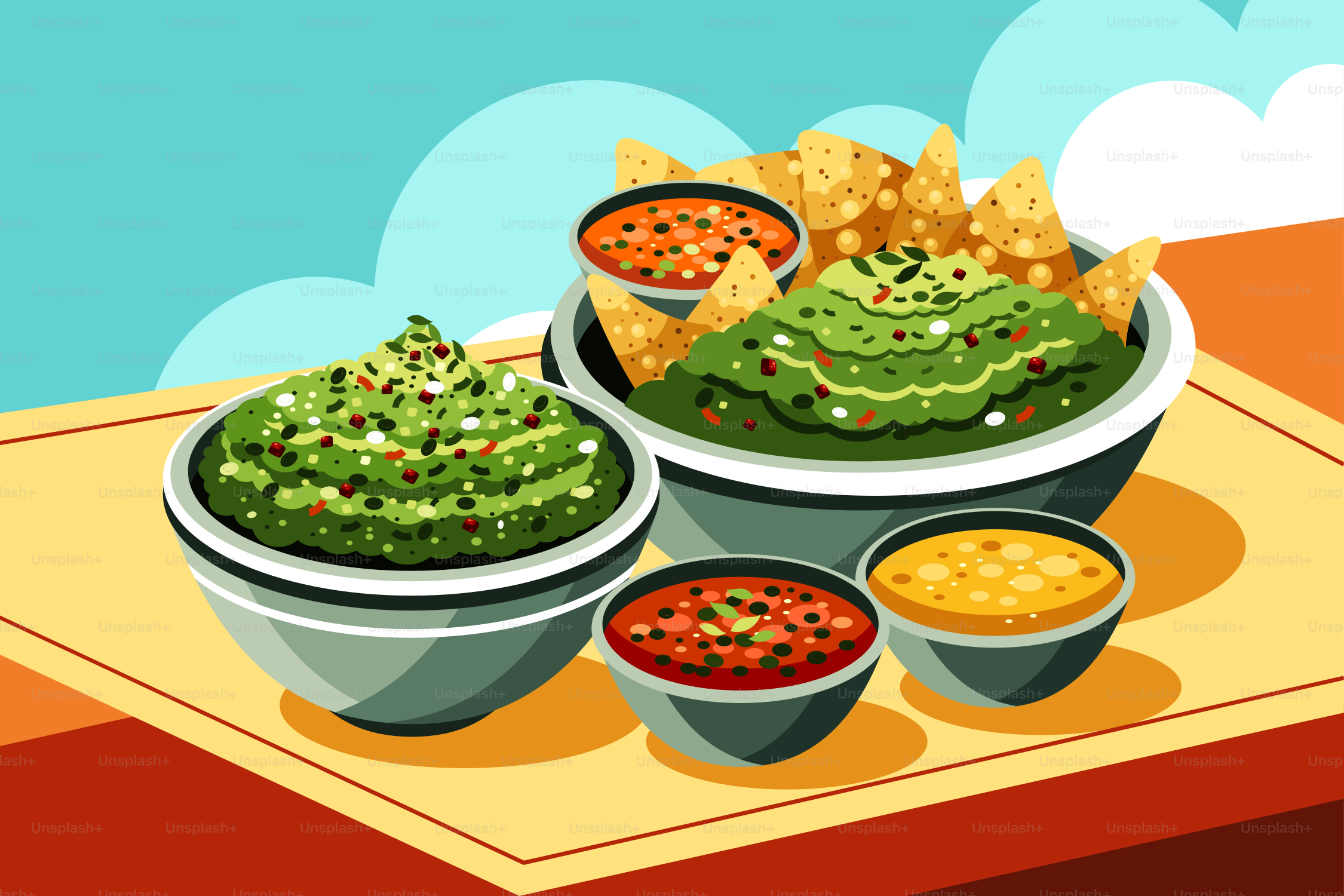 A table topped with bowls filled with different types of food