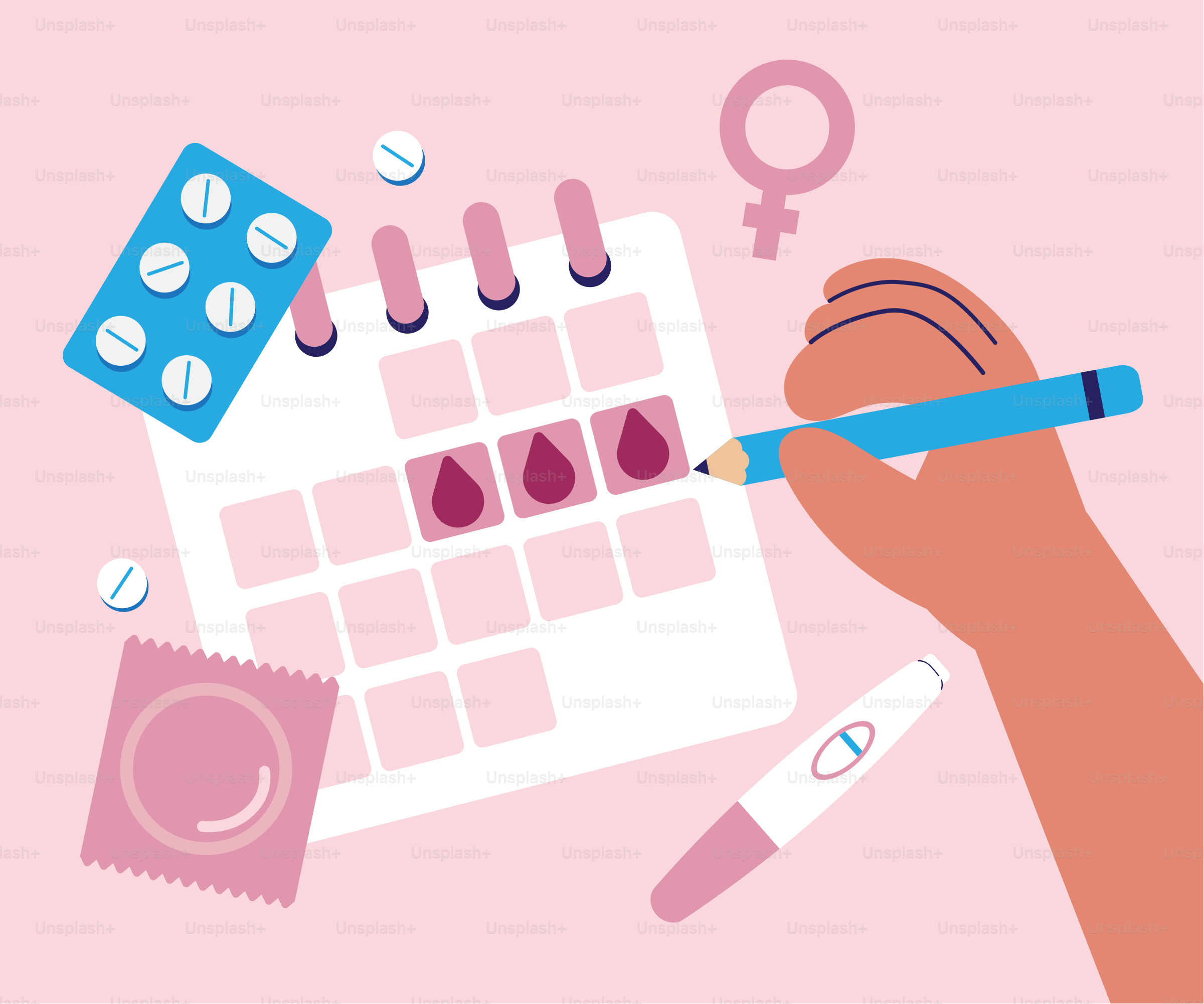 A hand holding a pen writing on a calendar