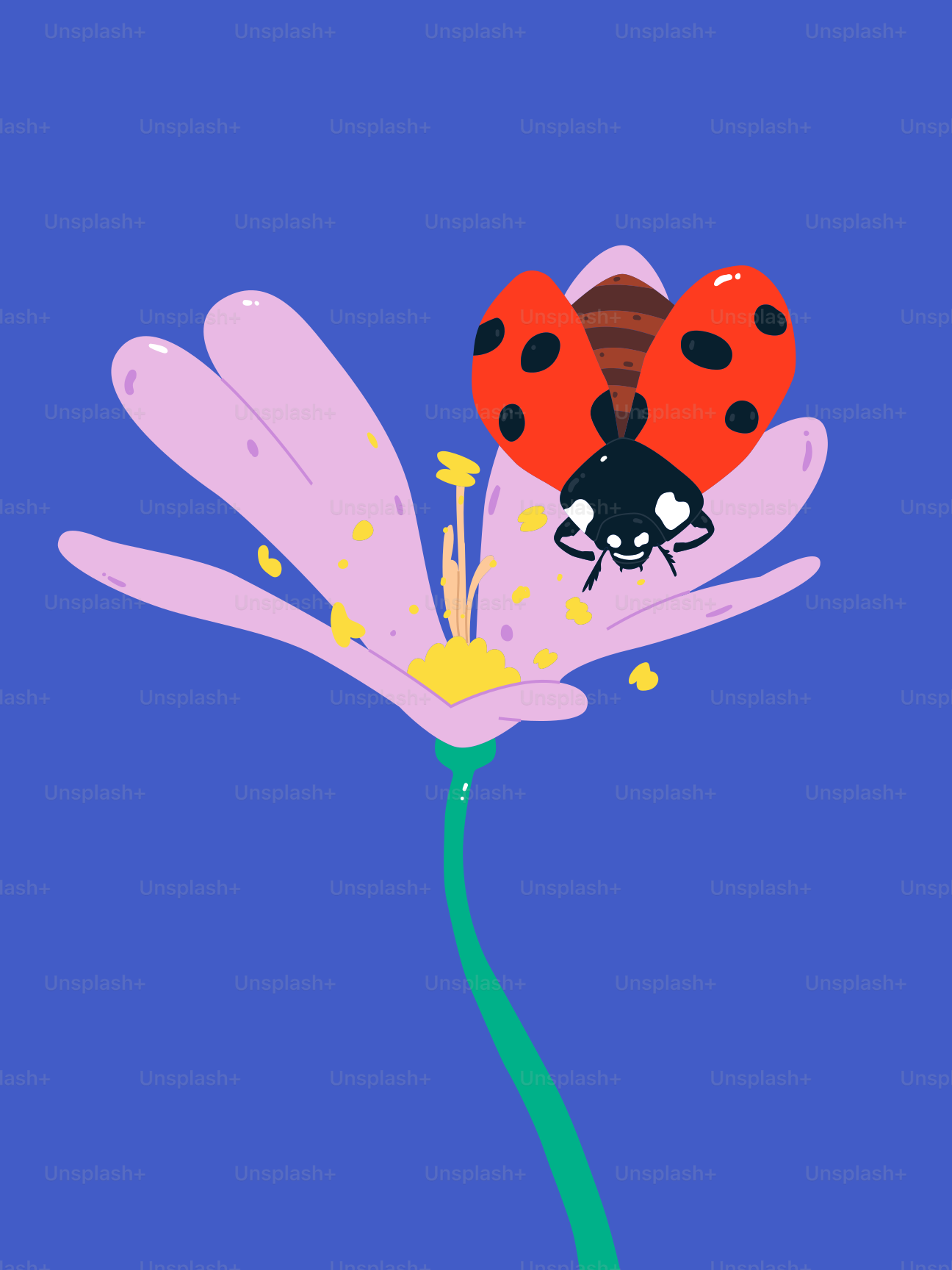 A lady bug sitting on top of a flower