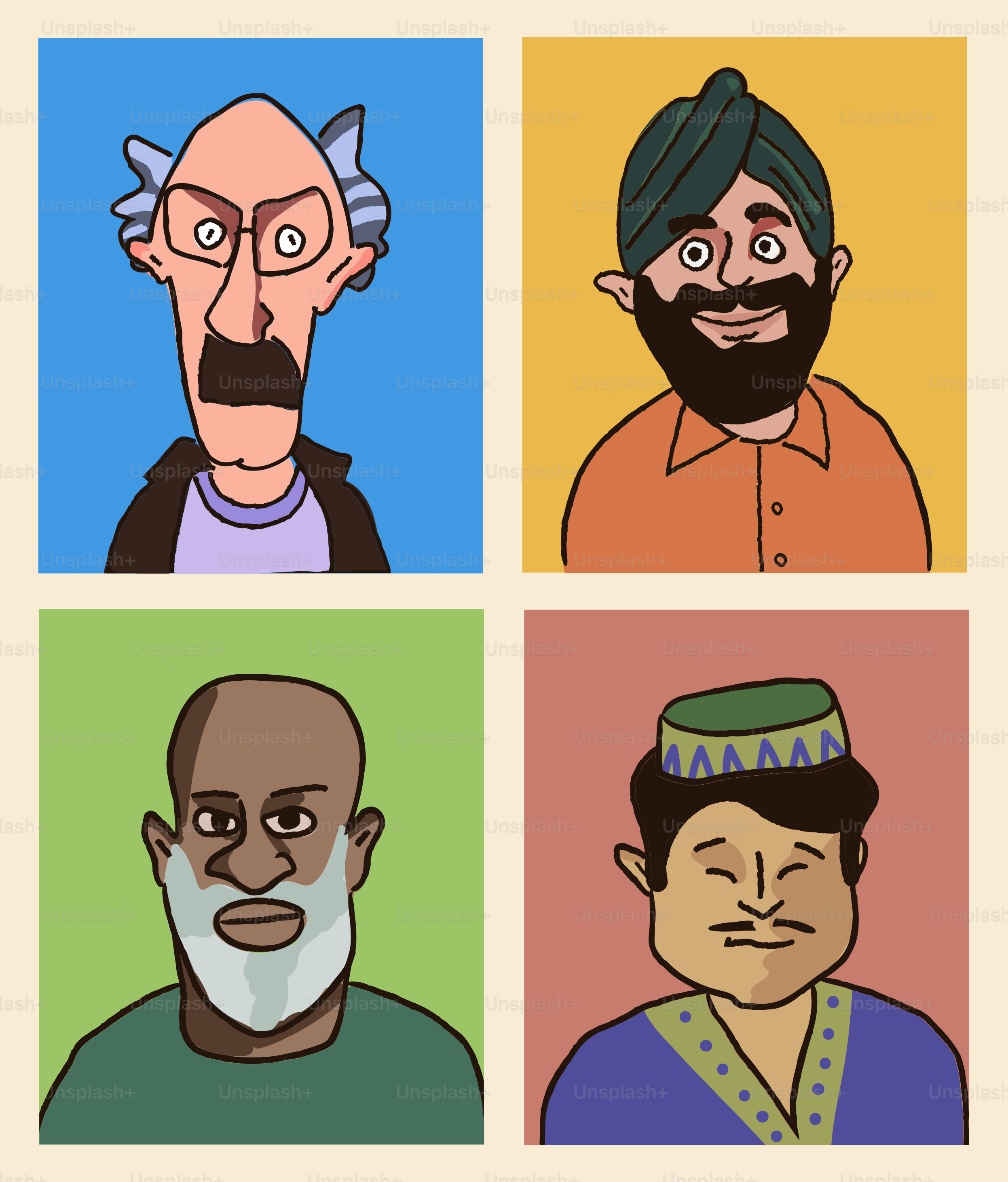 A group of people with different facial expressions