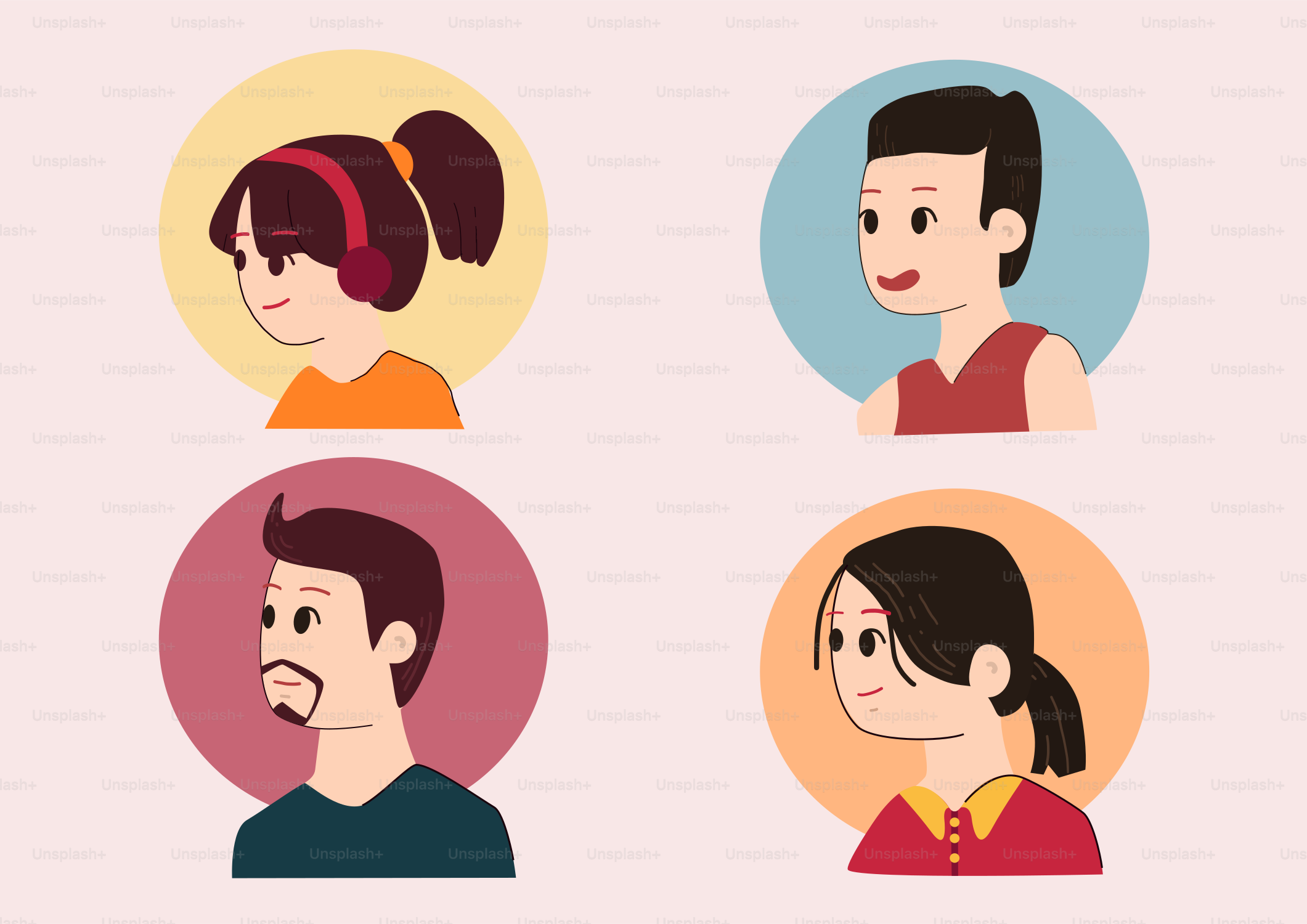 Un grupo de personas con diferentes expresiones faciales