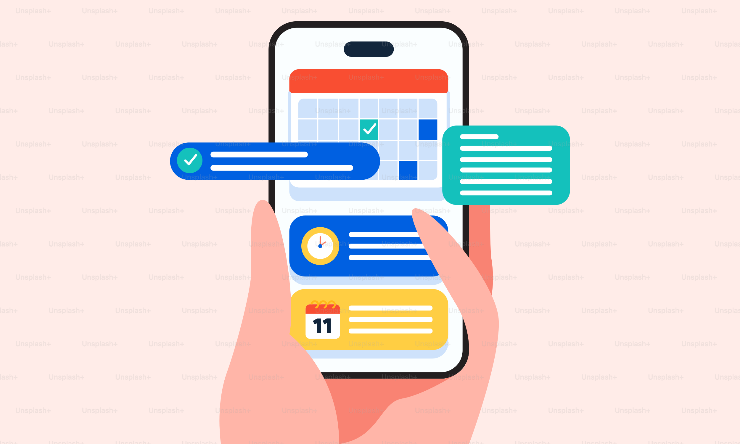 Uma mão segurando um smartphone com um aplicativo na tela
