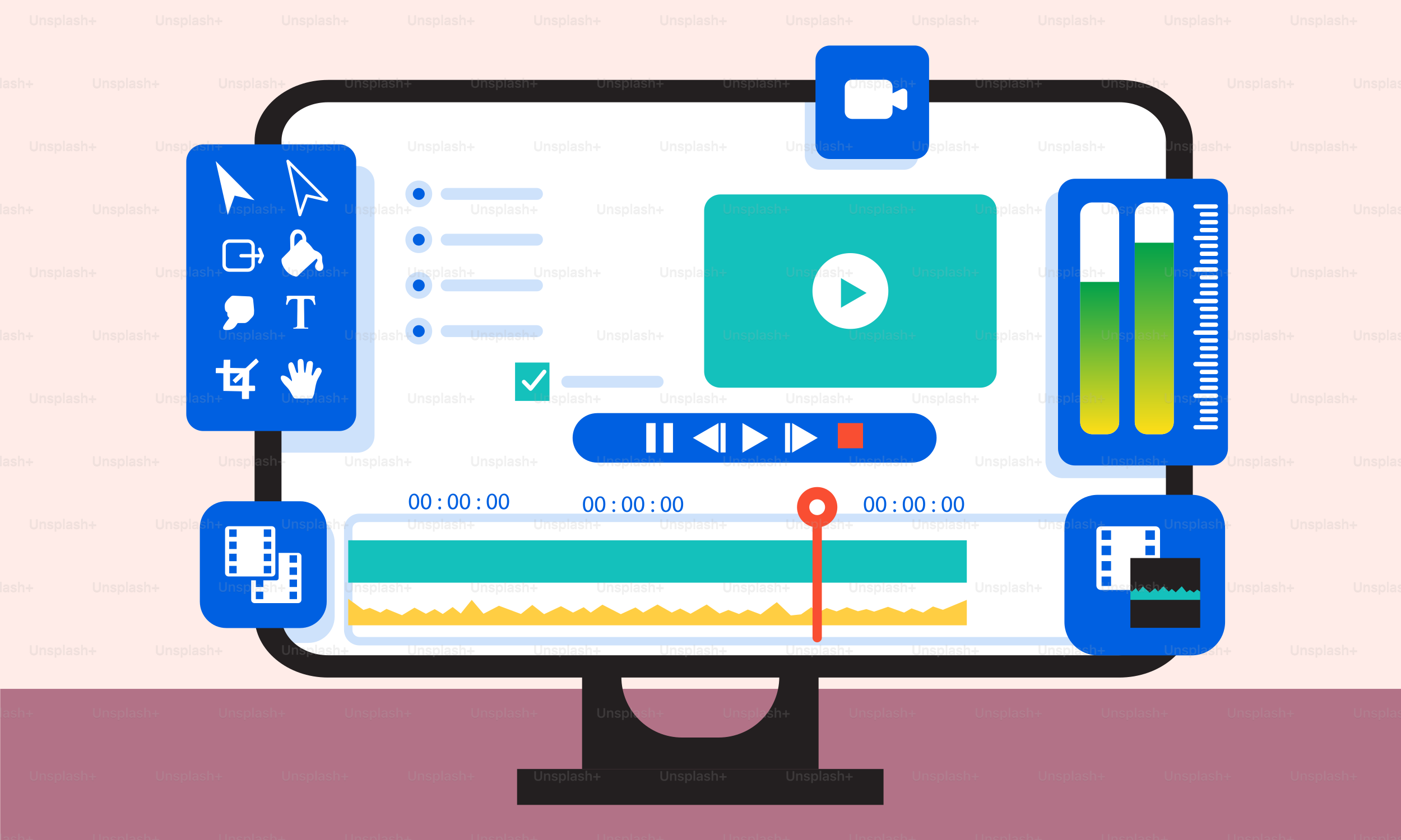 A flat screen TV sitting on top of a desk