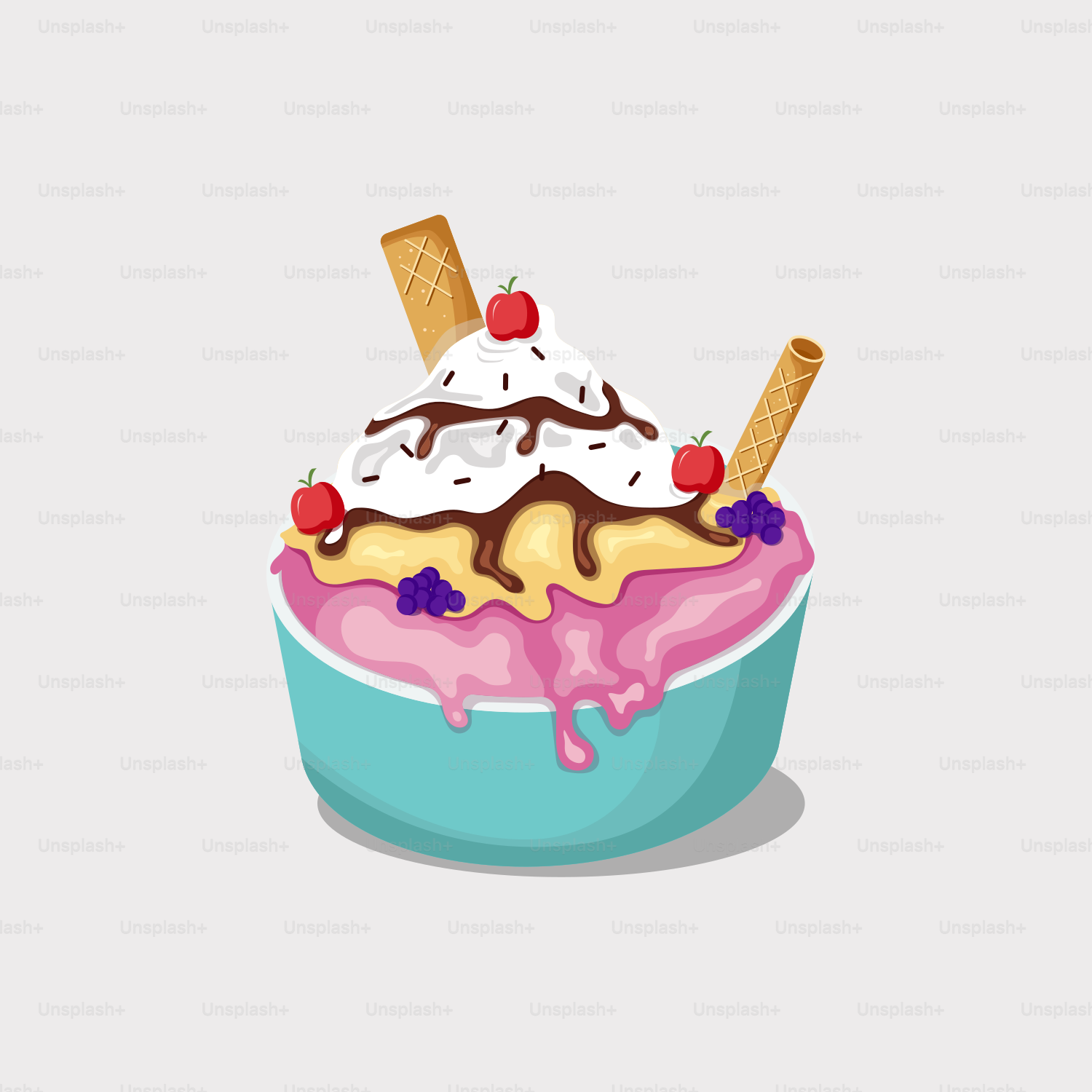A bowl of ice cream with a scoop of ice cream on top