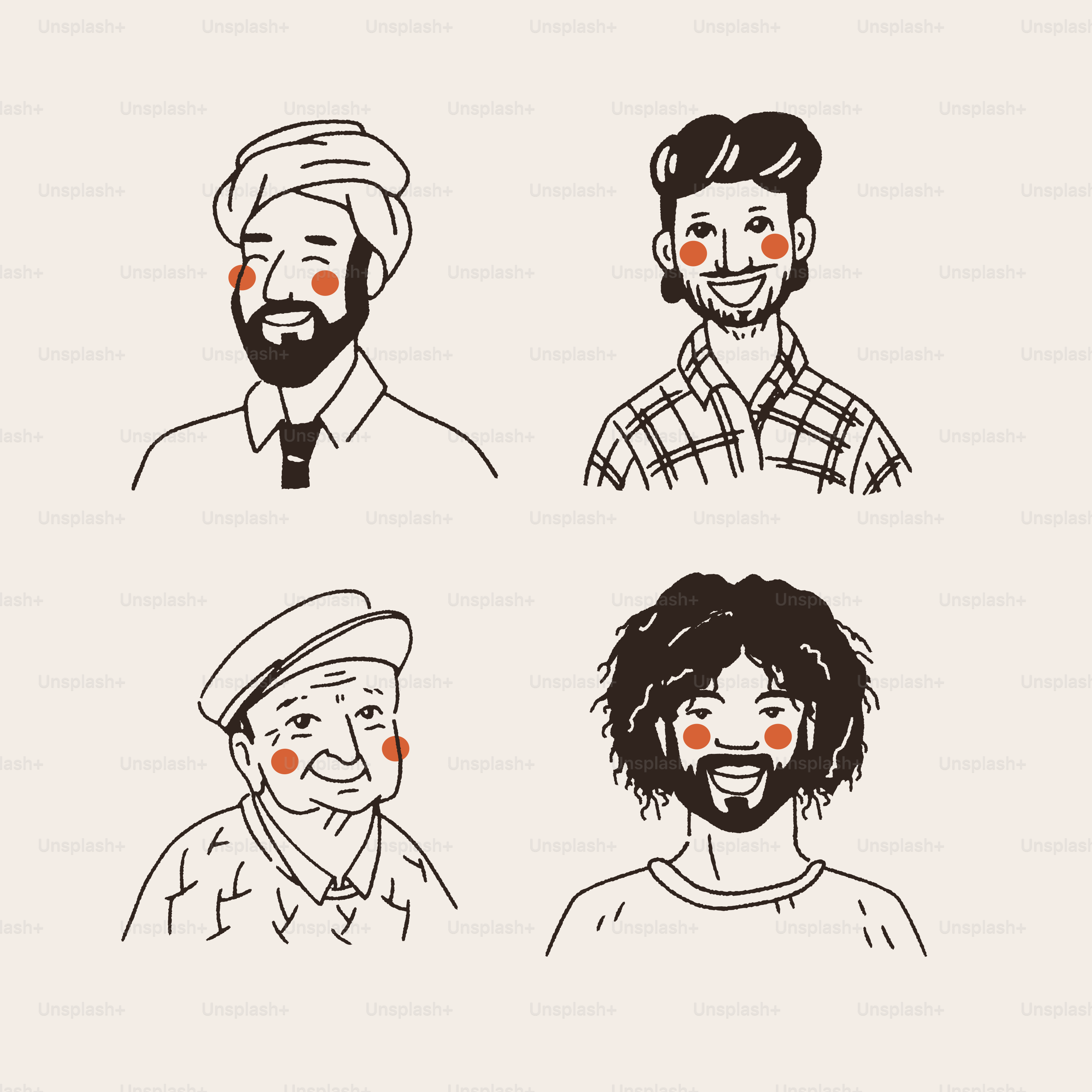 A group of people with different facial expressions