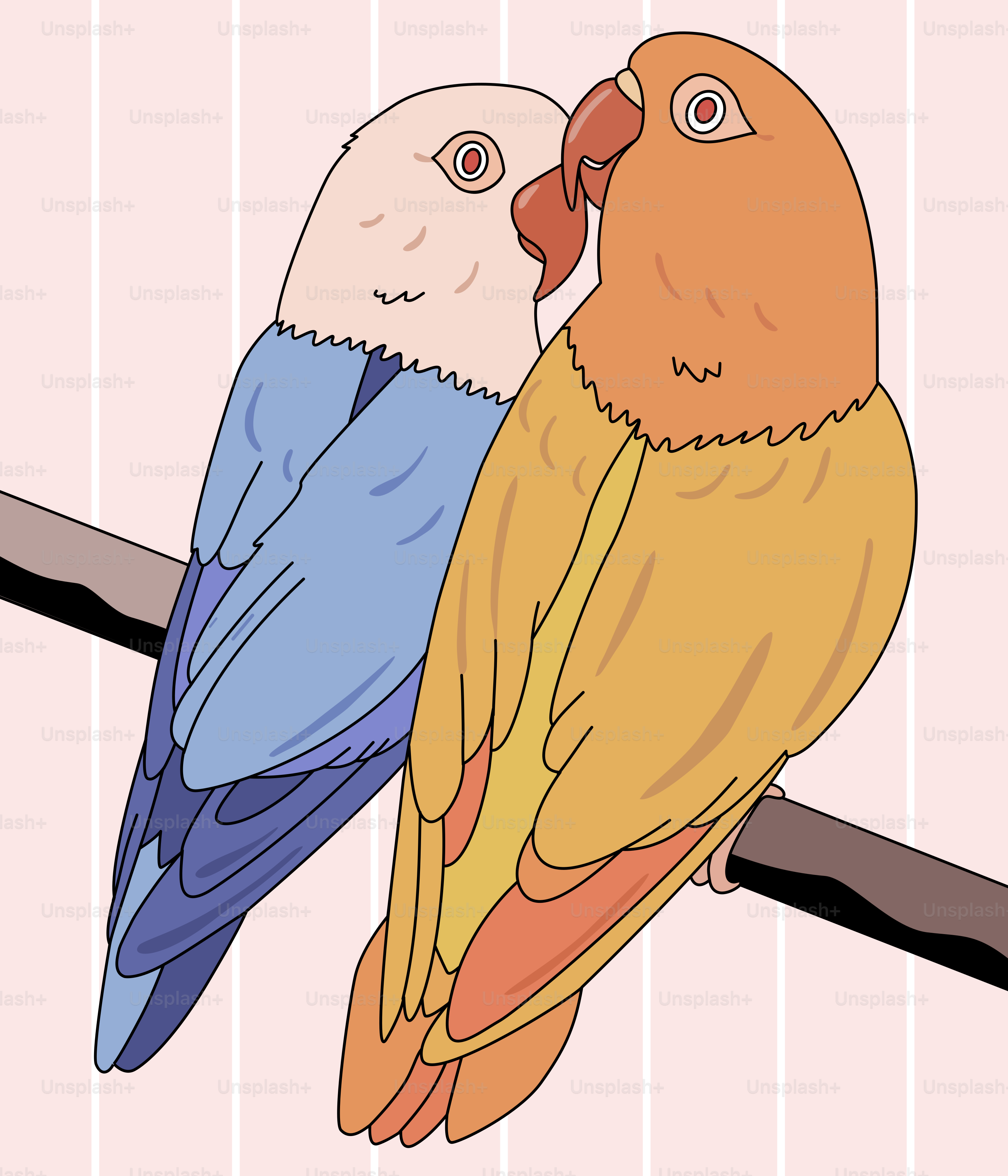 Quelques oiseaux assis au sommet d’une branche d’arbre