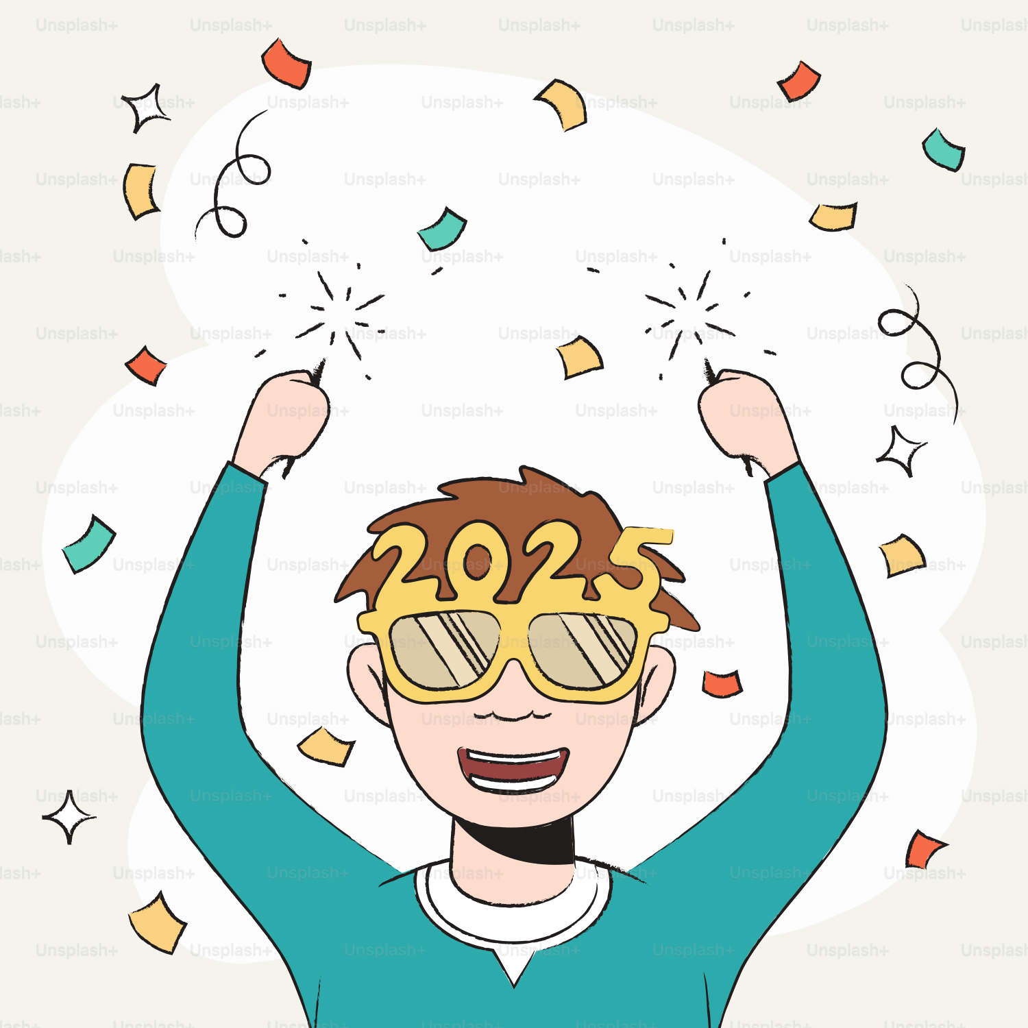 A man with glasses celebrating a new year