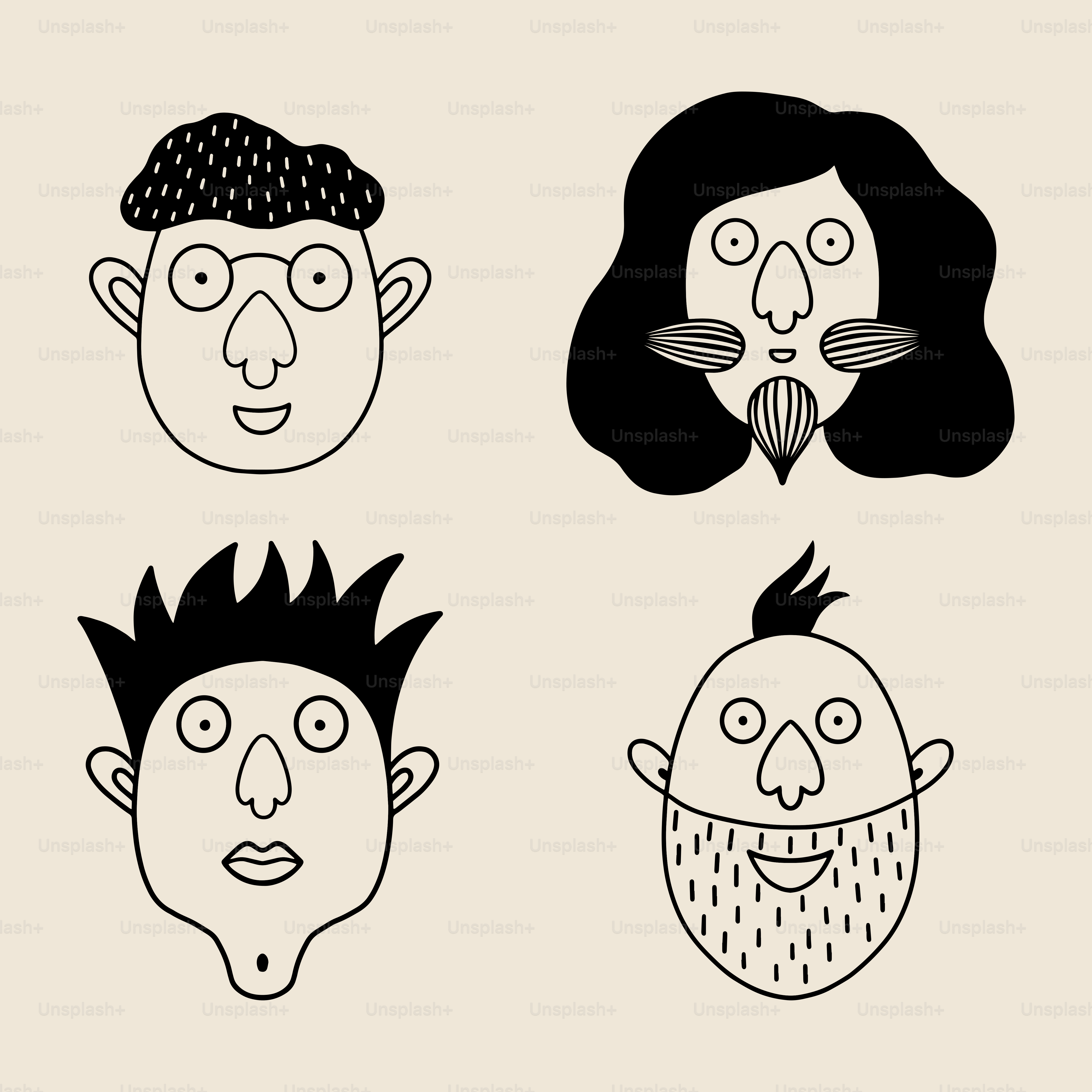 Un gruppo di persone con espressioni facciali diverse