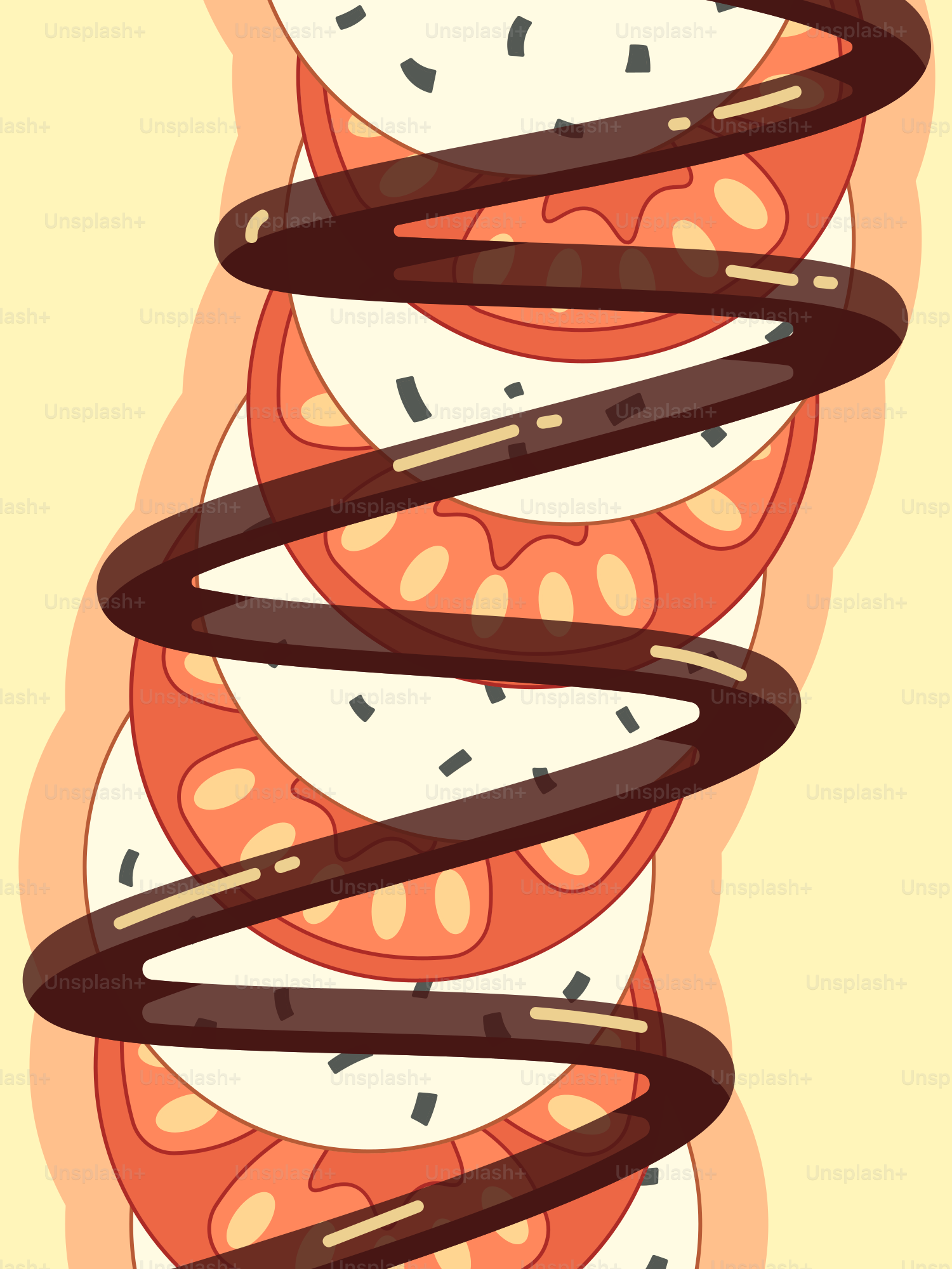 A stack of chocolate covered donuts on top of each other