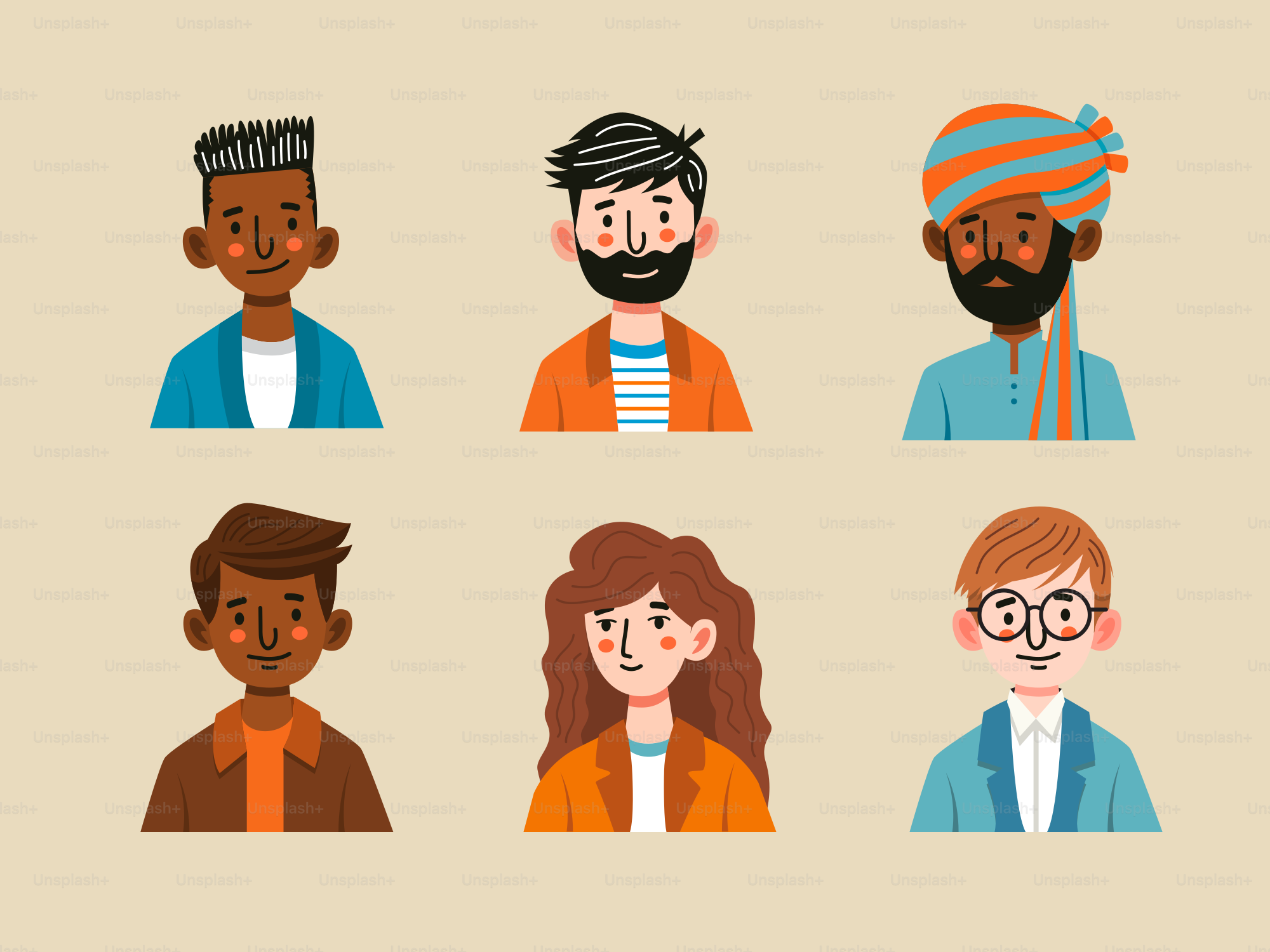 A group of people with different facial expressions