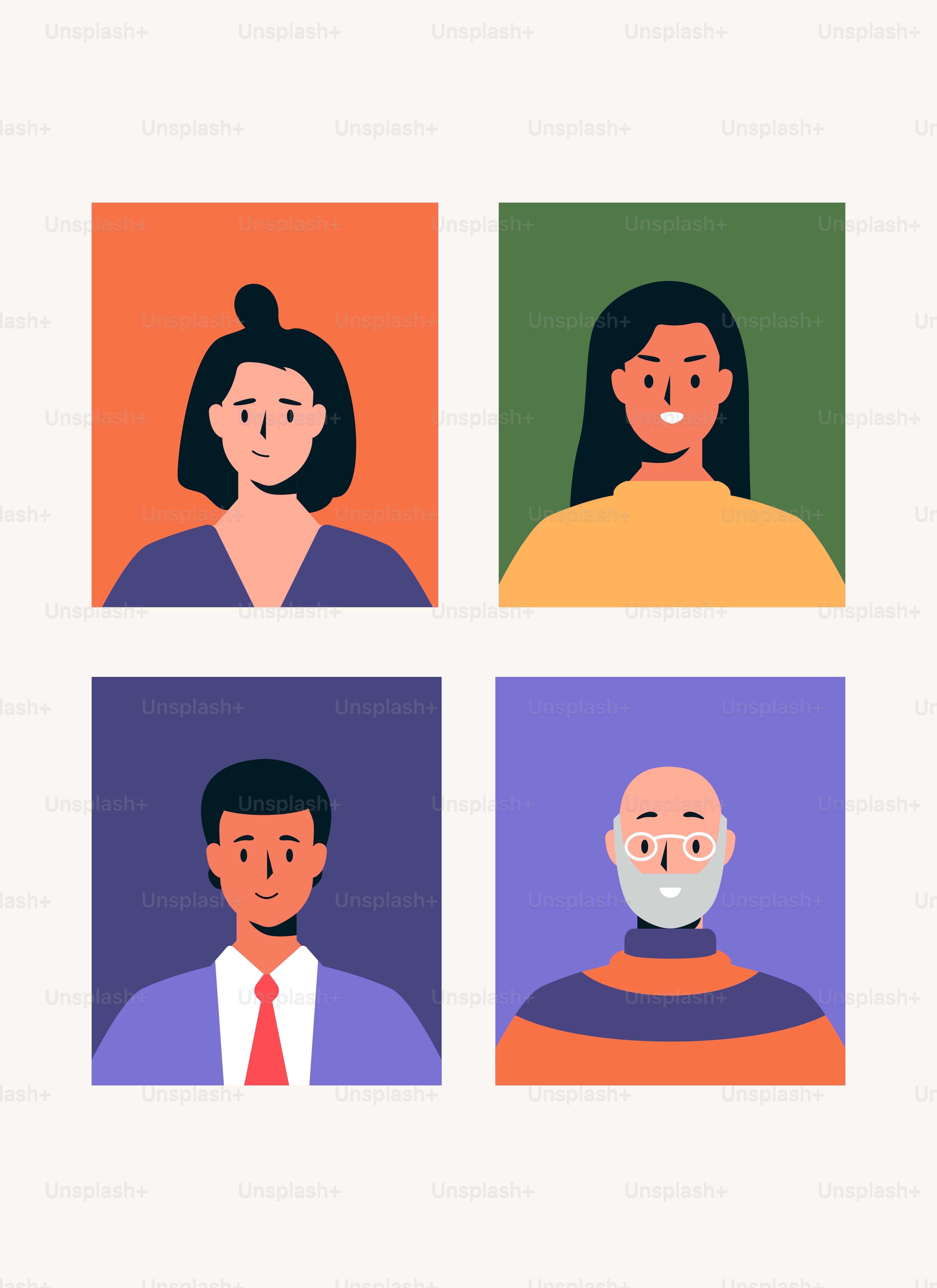 Eine Gruppe von Menschen mit unterschiedlichen Gesichtsausdrücken