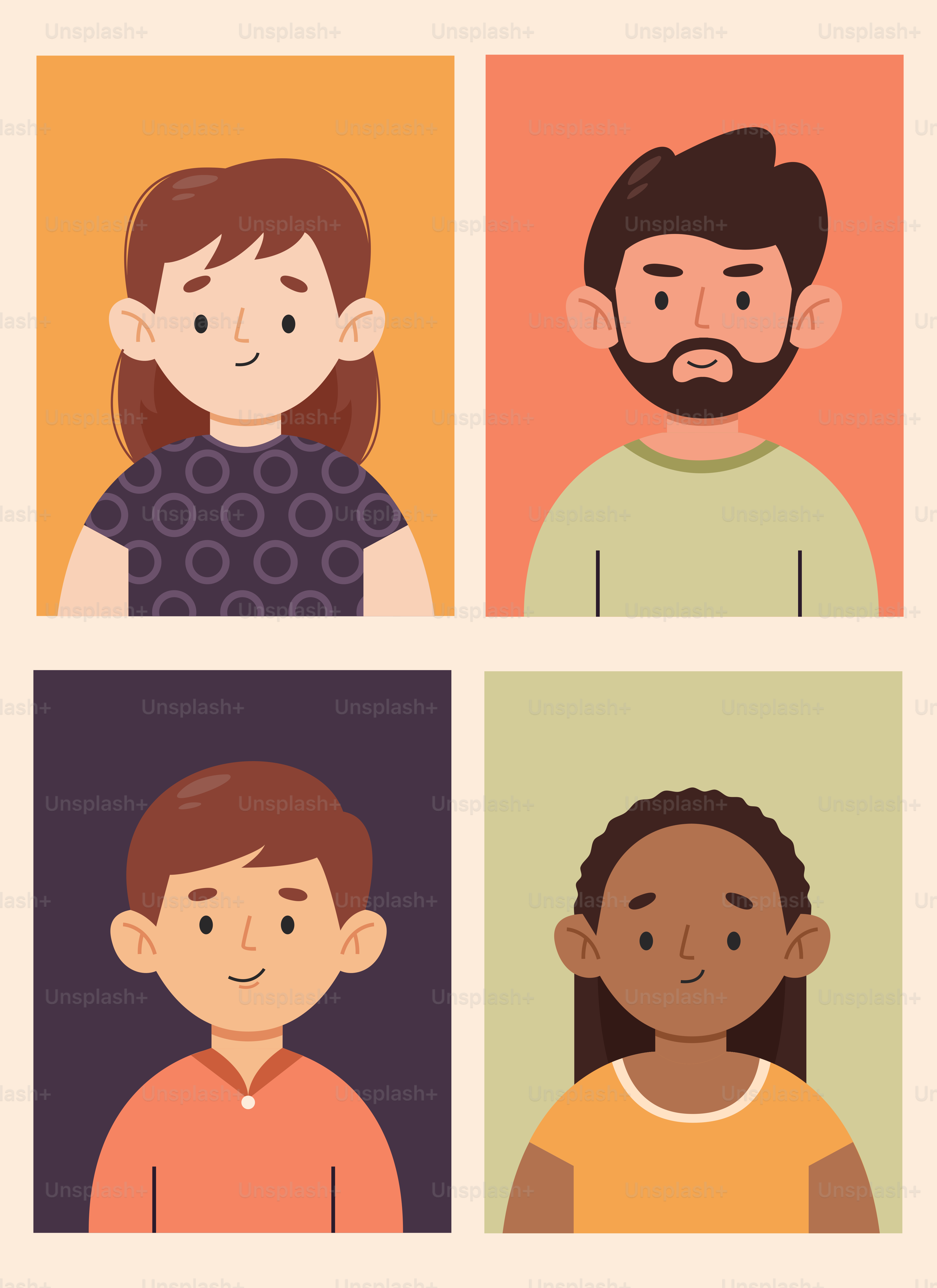 Eine Gruppe von Menschen mit unterschiedlichen Gesichtsausdrücken