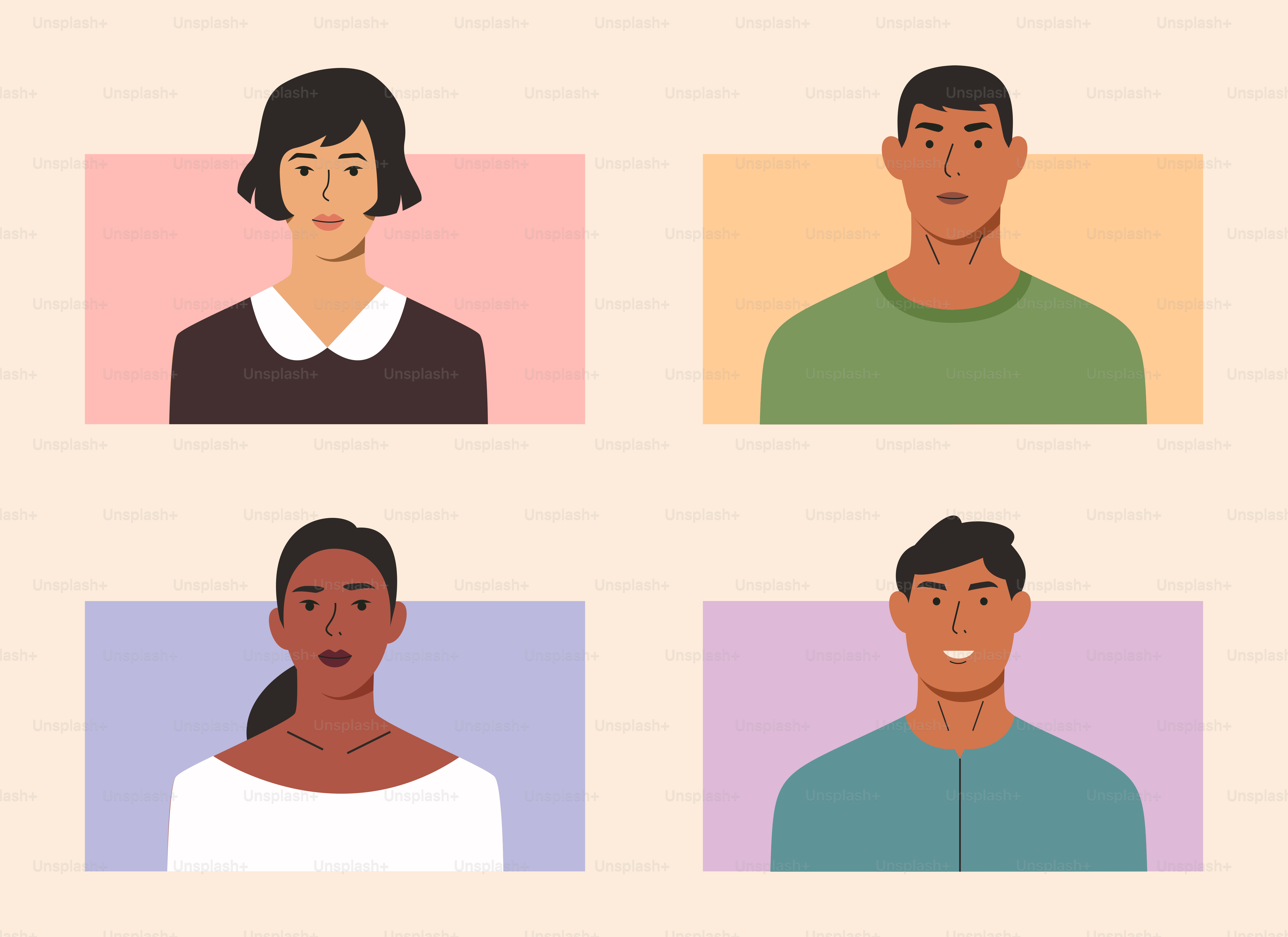 A group of people with different facial expressions