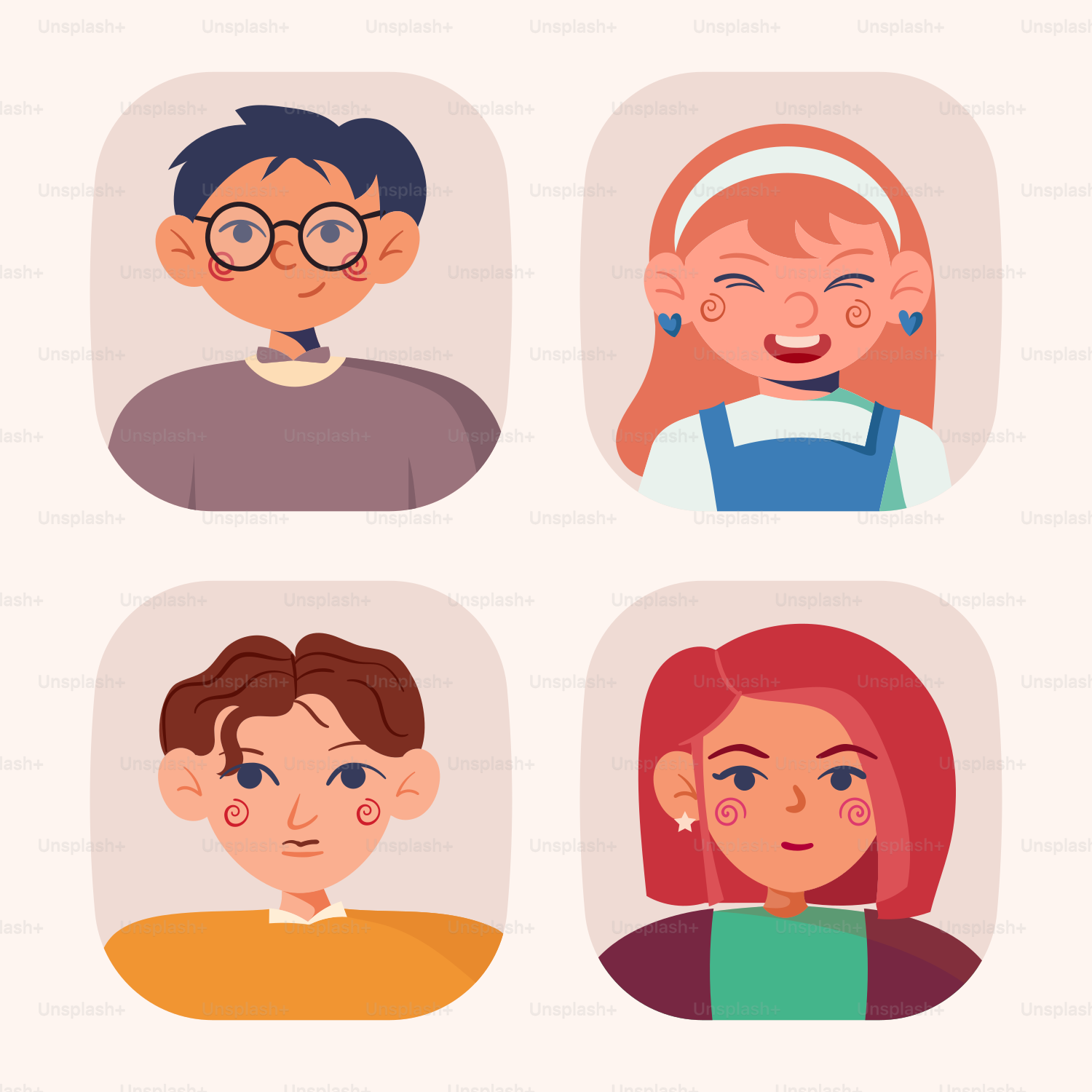 A group of people with different facial expressions