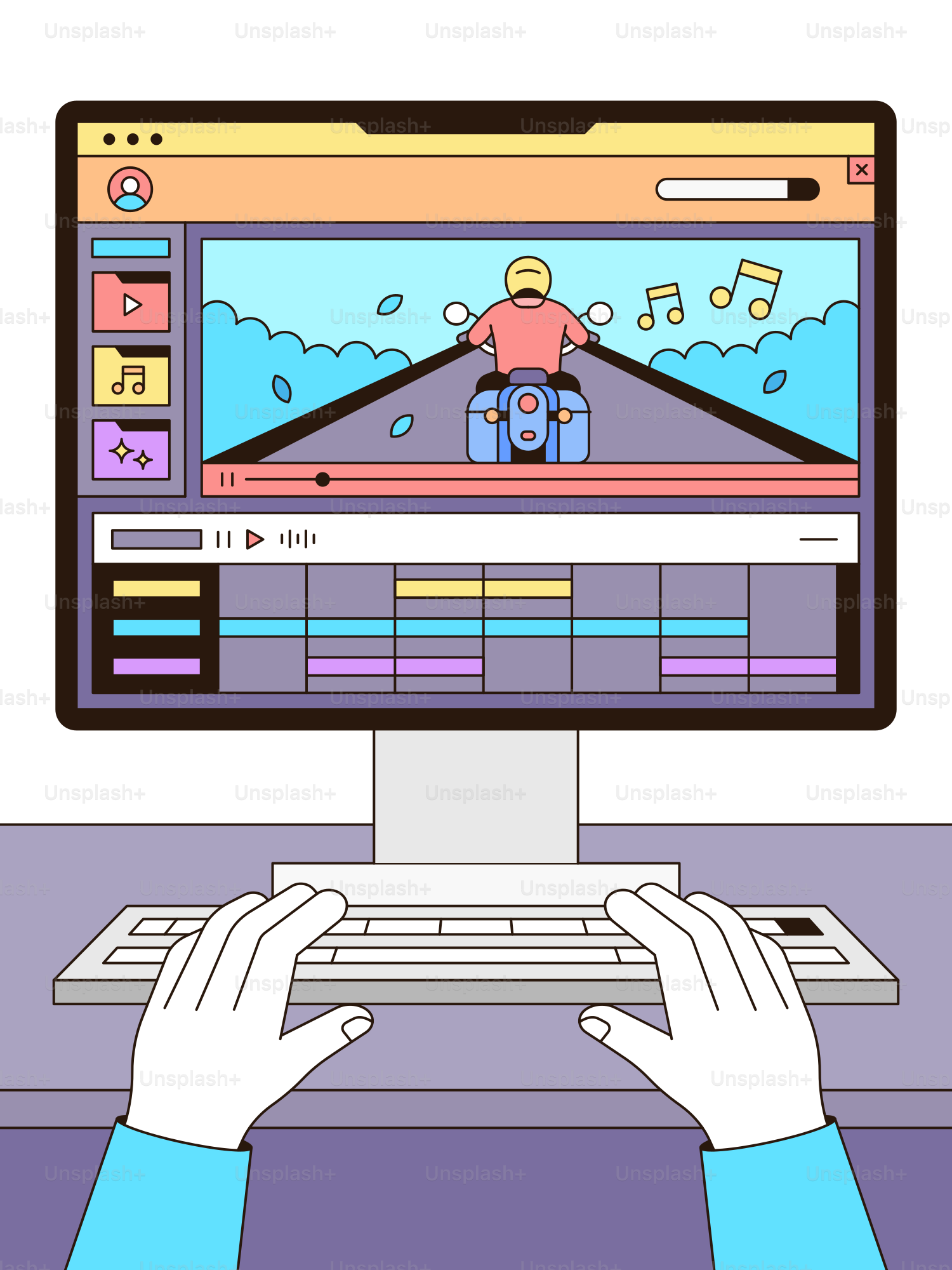 A person playing a video game on a computer