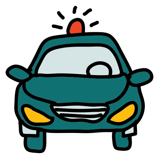 A car with a red light on top of it